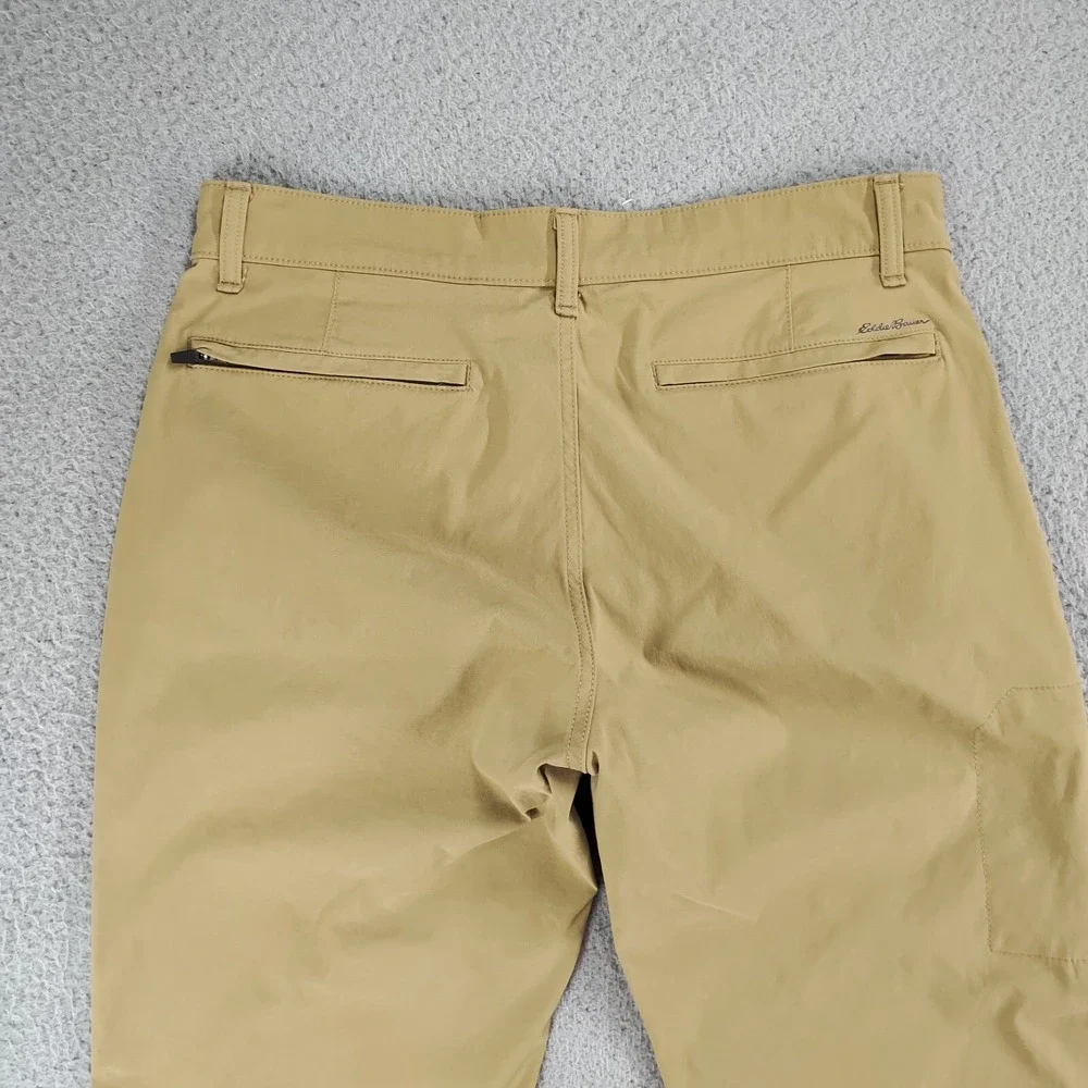 Eddie Bauer Pants Mens 33x32 Tan Travex Tech Mid-Rise Straight Leg Stretch Chino